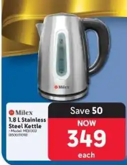 Makro Milex 1.8 L Stainless Steel Kettle offer