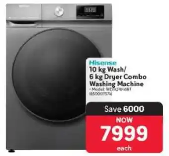 Makro Hisense 10 kg Wash/6 kg Dryer Combo Washing Machine offer