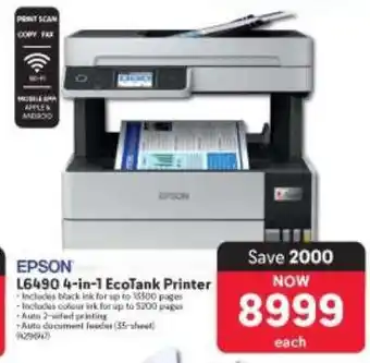 Makro Epson L6490 4-in-1 EcoTank Printer offer