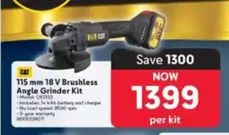 Makro CAT 115 mm 18 V Brushless Angle Grinder Kit offer