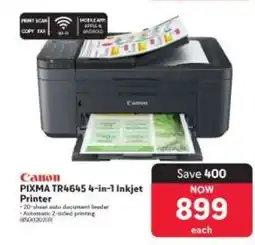 Makro Canon PIXMA TR4645 4-in-1 Inkjet Printer offer