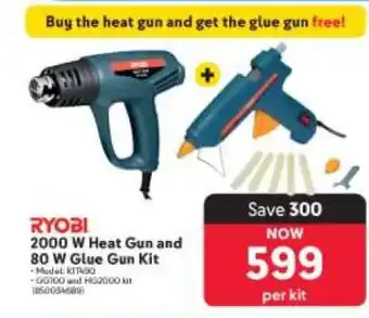Makro RYOBI 2000 W Heat Gun and 80 W Glue Gun Kit offer