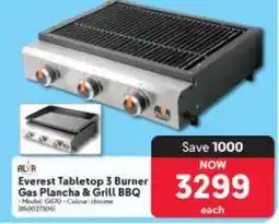 Makro Everest Tabletop 3 Burner Gas Plancha & Grill BBQ offer