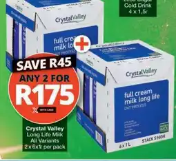 Checkers CRYSTAL VALLEY LONG LIFE MILK offer