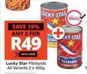 Checkers LUCKY STAR PILCHARDS offer