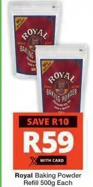 Checkers Royal Baking Powder Refill 500g Each offer