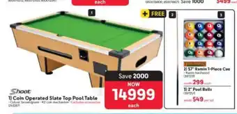 Makro Shoot Coin Operated Slate Top Pool Table offer
