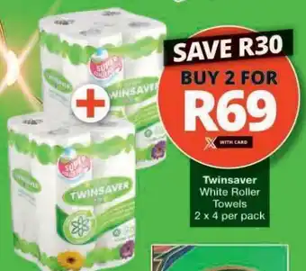 Checkers Twinsaver White Roller Towels offer