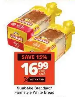 Checkers Sunbake Standard/Farmstyle White Bread offer