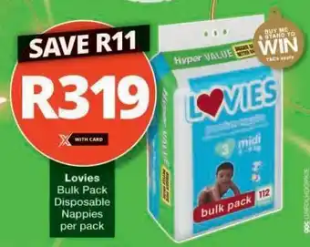 Checkers Lovies Bulk Pack Disposable Nappies offer