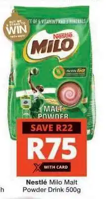 Checkers Nestlé Milo Malt Powder Drink 500g offer