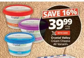 Checkers Crystal Valley Cream Cheese offer
