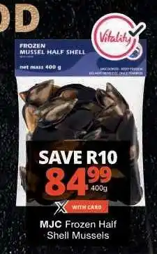 Checkers MJC Frozen Half Shell Mussels offer