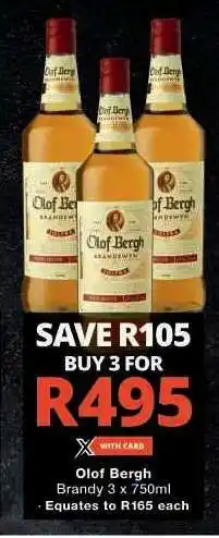 Checkers Olof Bergh Brandy offer