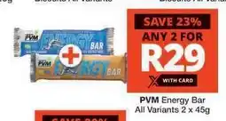 Checkers PVM Energy Bar offer