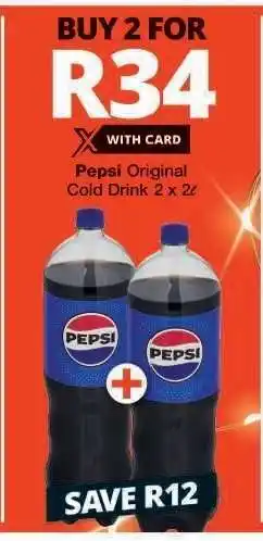 Checkers Pepsi Original Cold Drink 2 x 2ℓ offer