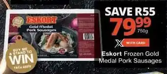 Checkers Eskort Frozen Gold Medal Pork Sausages offer