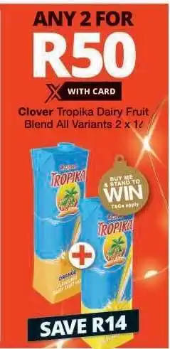 Checkers Clover Tropika Dairy Fruit Blend offer