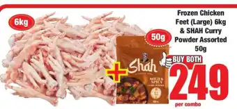 Boxer Frozen Chicken Feet (Large) 6kg & SHAH Curry Powder Assorted 50g offer