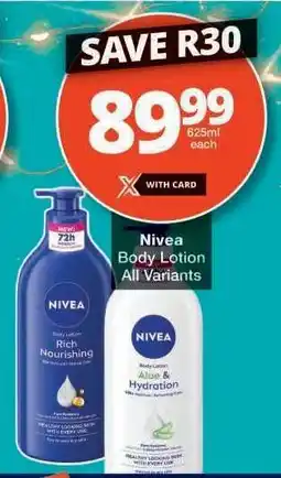 Checkers Nivea Body Lotion offer