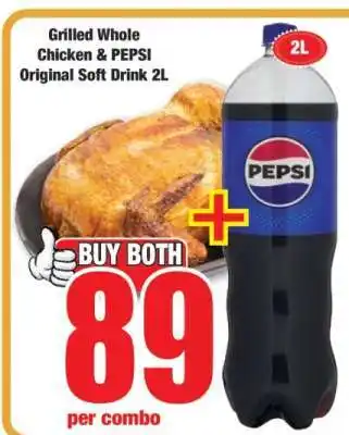 Boxer Grilled Whole Chicken & PEPSI Original Soft Drink 2L offer