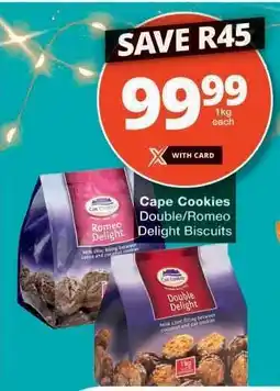 Checkers Cape Cookies Double/Romeo Delight Biscuits offer