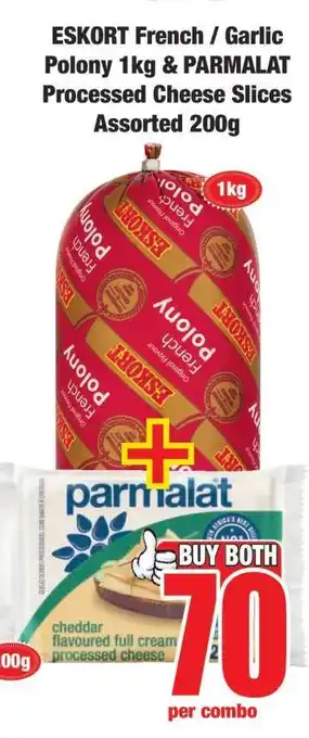 Boxer ESKORT French / Garlic Polony 1kg & PARMALAT Processed Cheese Slices Assorted 200g offer