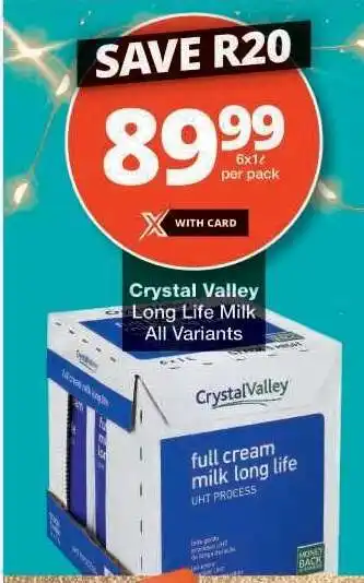 Checkers CRYSTAL VALLEY LONG LIFE MILK offer