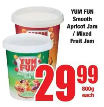 Boxer YUM FUN Smooth Apricot Jam/ Mixed Fruit Jam offer