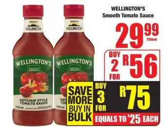 Boxer WELLINGTON'S Smooth Tomato Sauce offer