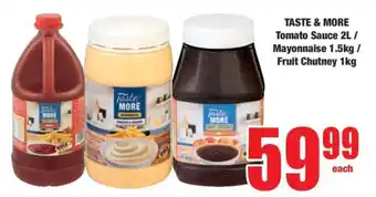 Boxer TASTE & MORE Tomato Sauce 2L / Mayonnaise 1.5kg / Fruit Chutney 1kg offer