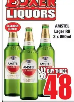 Boxer AMSTEL LAGER RB 3 X 660ML offer