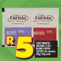 Shoprite Café Enrista Instant 3 in 1 Blend Coffee Sachet offer