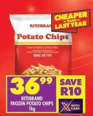 Shoprite RITEBRAND FROZEN POTATO CHIPS 1kg offer