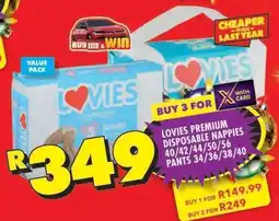 Shoprite LOVIES PREMIUM DISPOSABLE NAPPIES offer
