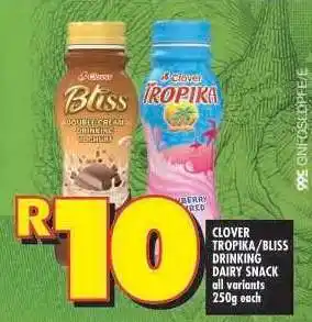 Shoprite Clover Tropika/Bliss Drinking Dairy Snack offer