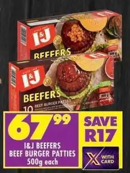 Shoprite I&J Beefers Beef Burger Patties offer