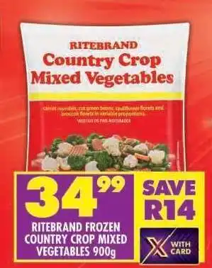 Shoprite RITEBRAND FROZEN COUNTRY CROP MIXED VEGETABLES 900g offer