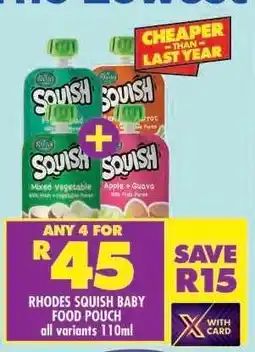Shoprite Rhodes Squish Baby Food Pouch offer