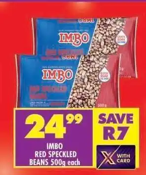 Shoprite IMBO RED SPECKLED BEANS 500g offer