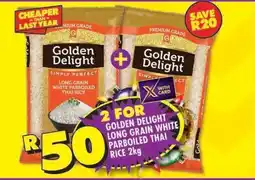 Shoprite Golden Delight Long Grain White Parboiled Thai Rice 2kg offer