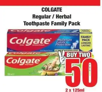 Boxer COLGATE Regular / Herbal Toothpaste Family Pack offer