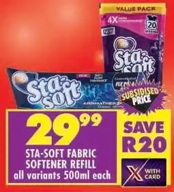 Shoprite STA-SOFT FABRIC SOFTENER REFILL offer