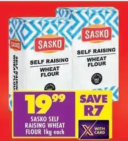 Shoprite SASKO SELF RAISING WHEAT FLOUR 1kg each offer