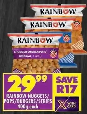Shoprite RAINBOW NUGGETS/POPS/BURGERS/STRIPS offer