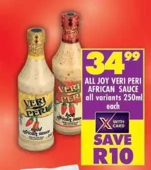 Shoprite ALL JOY VERI PERI AFRICAN SAUCE offer