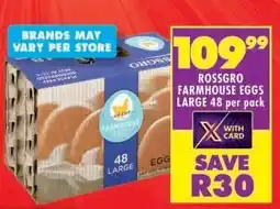 Shoprite ROSSGRO FARMHOUSE EGGS LARGE 48 per pack offer