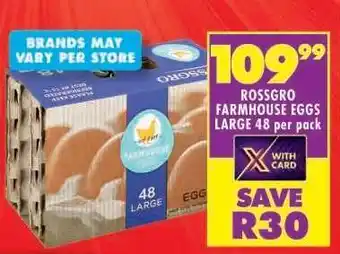 Shoprite ROSSGRO FARMHOUSE EGGS LARGE 48 per pack offer