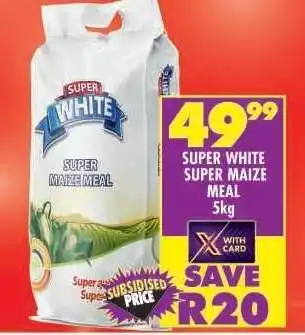 Shoprite SUPER WHITE SUPER MAIZE MEAL 5kg offer
