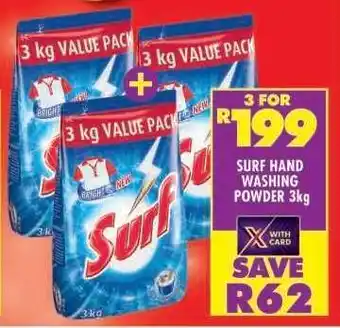 Shoprite Surf Hand Washing Powder-3kg offer